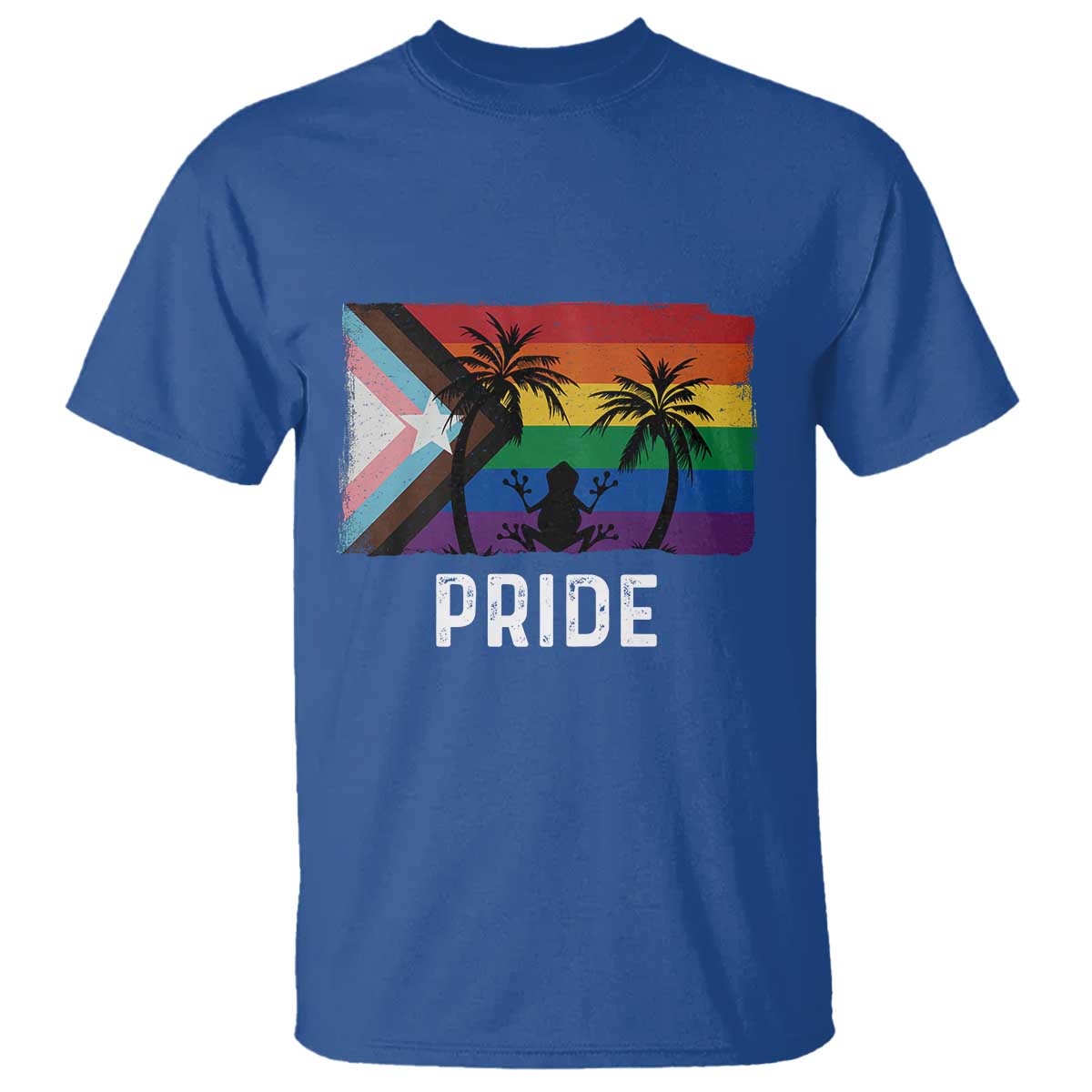 Puerto Rican LGBTQ T Shirt Boricua Rainbow Flag Pride TS10 Royal Blue Print Your Wear