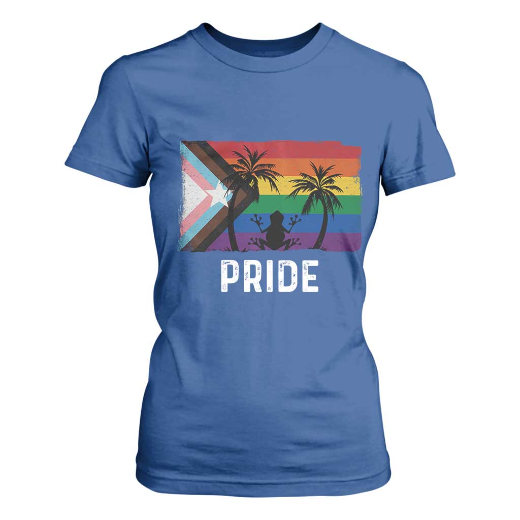 Puerto Rican LGBTQ T Shirt For Women Boricua Rainbow Flag Pride TS10 Royal Blue Print Your Wear