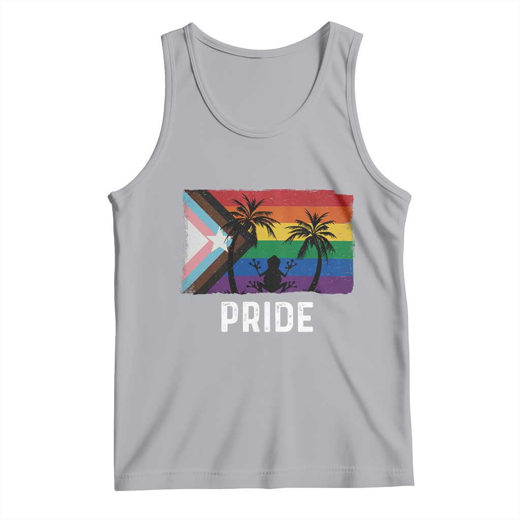 Puerto Rican LGBTQ Tank Top Boricua Rainbow Flag Pride TS10 Athletic Heather Print Your Wear