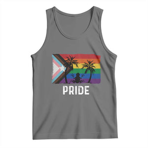 Puerto Rican LGBTQ Tank Top Boricua Rainbow Flag Pride TS10 Black Heather Print Your Wear