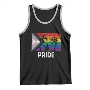 Puerto Rican LGBTQ Tank Top Boricua Rainbow Flag Pride TS10 Black Athletic Heather Print Your Wear