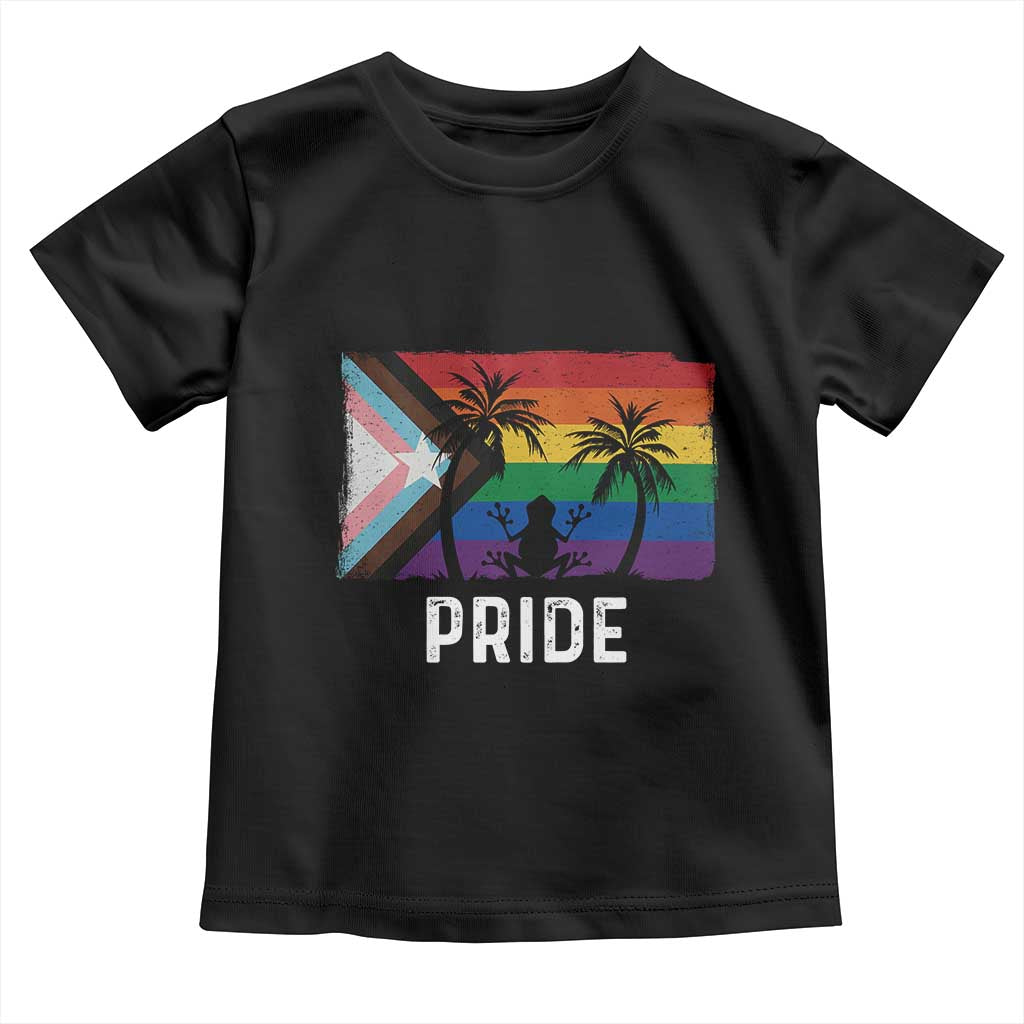 Puerto Rican LGBTQ Toddler T Shirt Boricua Rainbow Flag Pride TS10 Black Print Your Wear