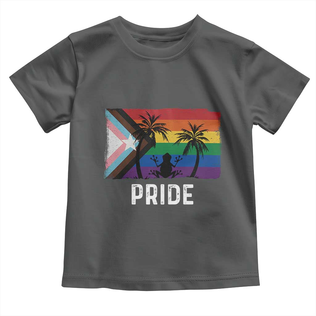 Puerto Rican LGBTQ Toddler T Shirt Boricua Rainbow Flag Pride TS10 Dark Heather Print Your Wear