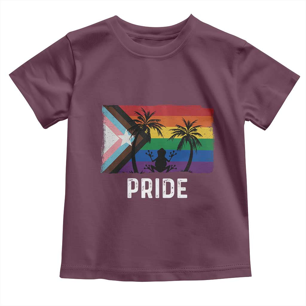 Puerto Rican LGBTQ Toddler T Shirt Boricua Rainbow Flag Pride TS10 Maroon Print Your Wear
