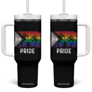 Puerto Rican LGBTQ Tumbler With Handle Boricua Rainbow Flag Pride TS10 One Size: 40 oz Black Print Your Wear