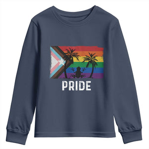 Puerto Rican LGBTQ Youth Sweatshirt Boricua Rainbow Flag Pride TS10 Navy Print Your Wear