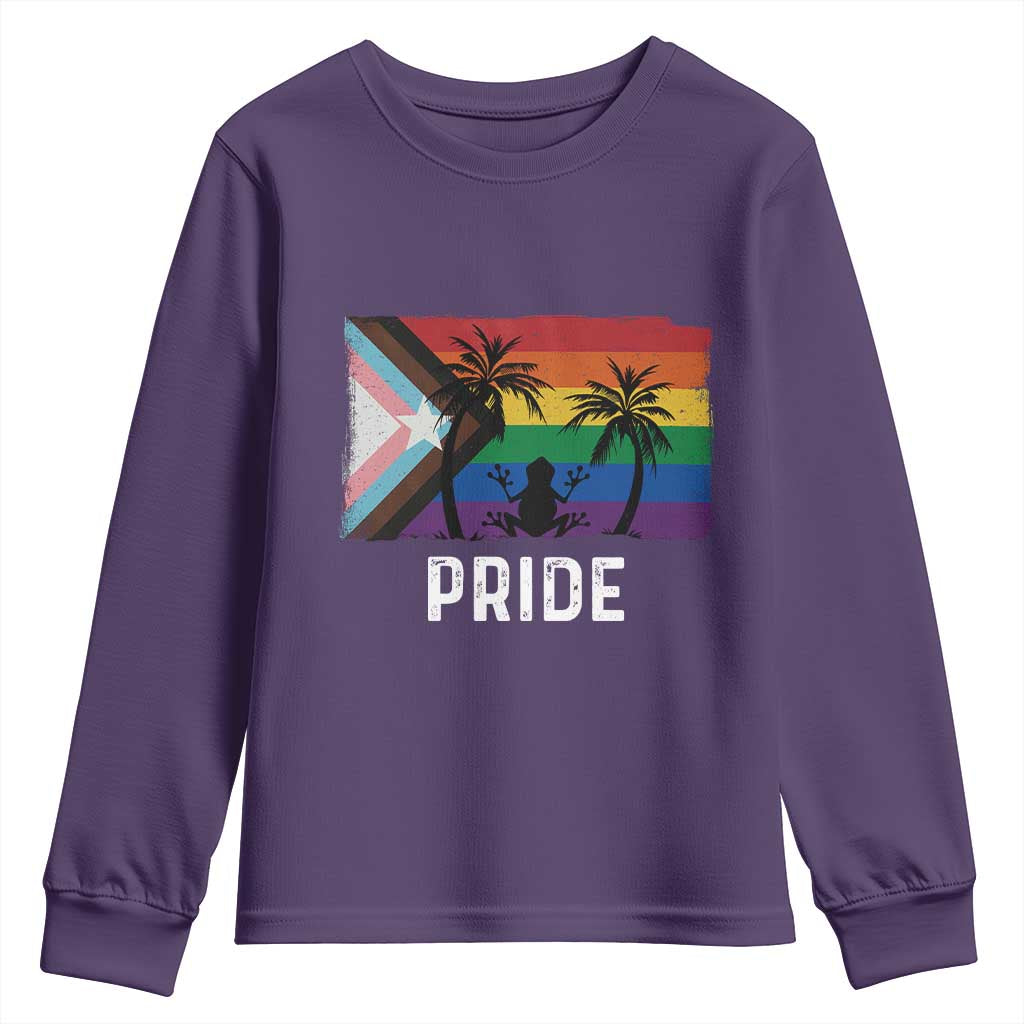 Puerto Rican LGBTQ Youth Sweatshirt Boricua Rainbow Flag Pride TS10 Purple Print Your Wear