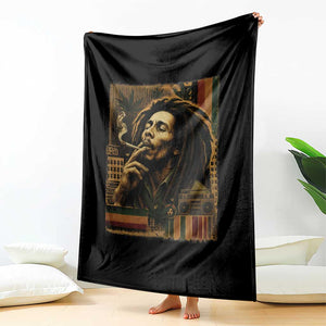 Vintage Marley Guitarist Throw Blanket Rastaman Rastafari Music Vibes Only Rasta Jamaica Reggae TS10 Print Your Wear