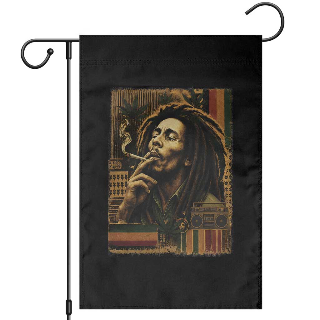 Vintage Marley Guitarist Garden Flag Rastaman Rastafari Music Vibes Only Rasta Jamaica Reggae TS10 Black Print Your Wear