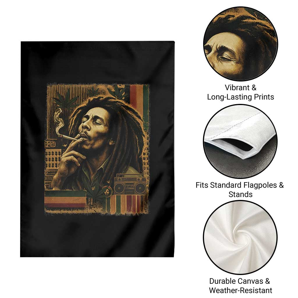 Vintage Marley Guitarist Garden Flag Rastaman Rastafari Music Vibes Only Rasta Jamaica Reggae TS10 Print Your Wear