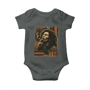 Vintage Marley Guitarist Baby Onesie Rastaman Rastafari Music Vibes Only Rasta Jamaica Reggae TS10 Dark Heather Print Your Wear