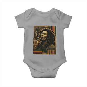 Vintage Marley Guitarist Baby Onesie Rastaman Rastafari Music Vibes Only Rasta Jamaica Reggae TS10 Sport Gray Print Your Wear