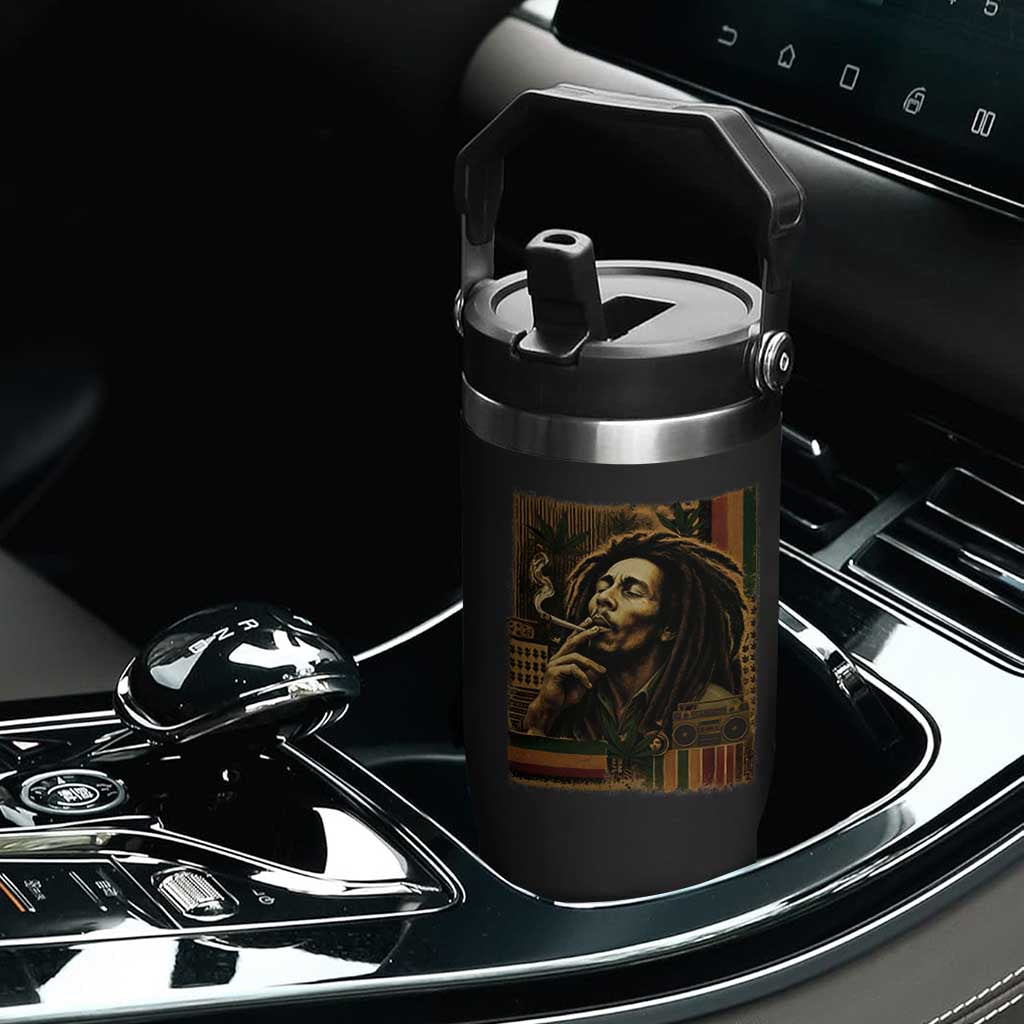 Vintage Marley Guitarist Flip Straw Tumbler Rastaman Rastafari Music Vibes Only Rasta Jamaica Reggae TS10 Print Your Wear