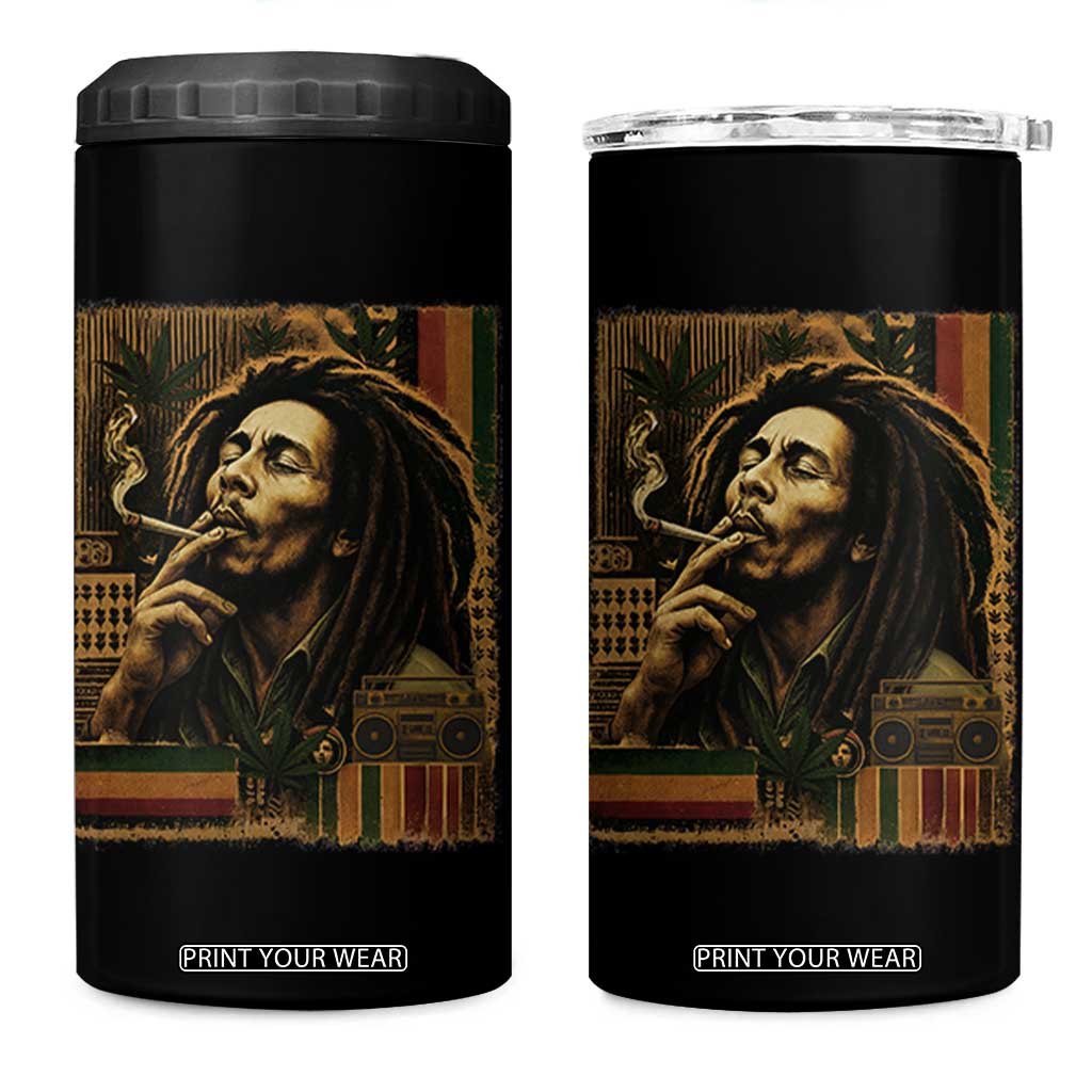 Vintage Marley Guitarist 4 in 1 Can Cooler Tumbler Rastaman Rastafari Music Vibes Only Rasta Jamaica Reggae TS10 One Size: 16 oz Black Print Your Wear