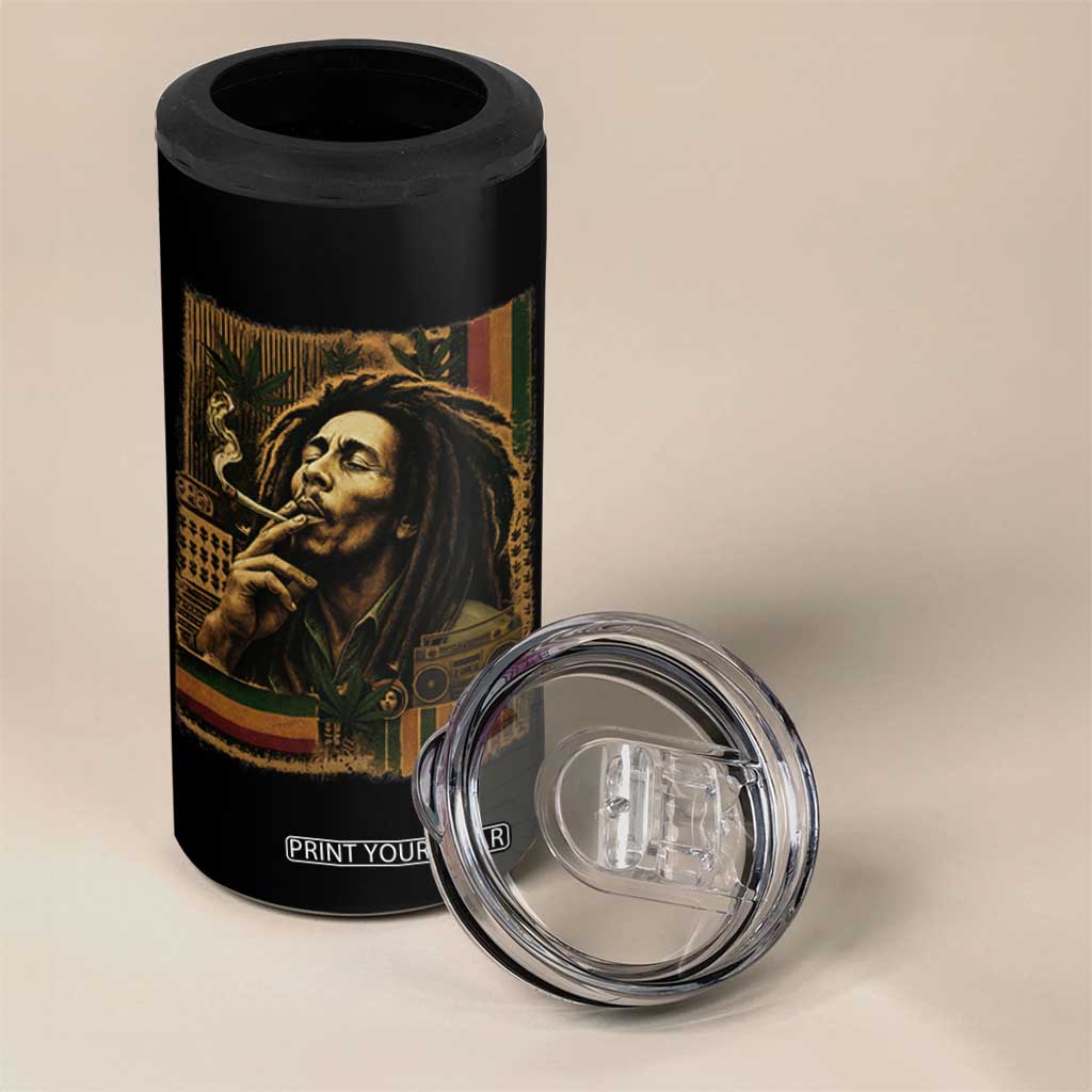 Vintage Marley Guitarist 4 in 1 Can Cooler Tumbler Rastaman Rastafari Music Vibes Only Rasta Jamaica Reggae TS10 Print Your Wear