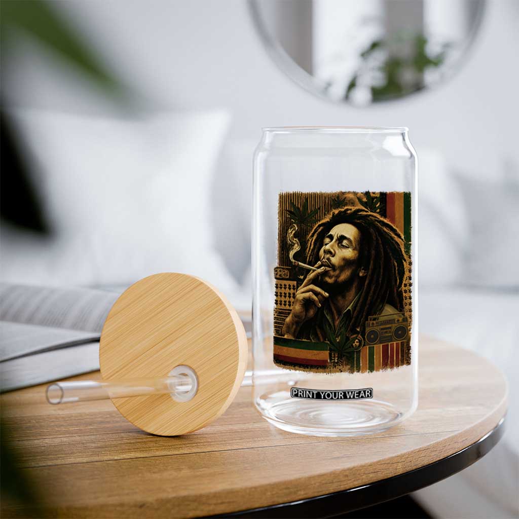 Vintage Marley Guitarist Glass Can Rastaman Rastafari Music Vibes Only Rasta Jamaica Reggae TS10 Print Your Wear