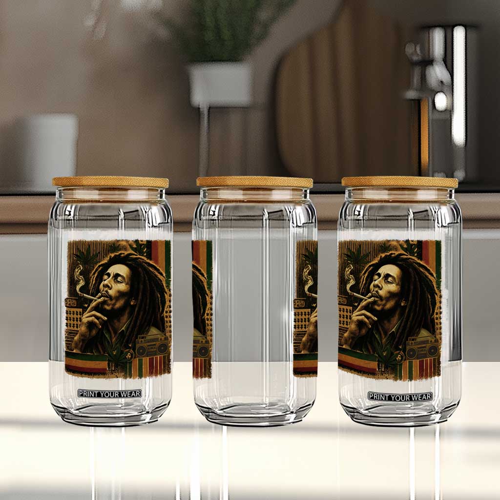 Vintage Marley Guitarist Glass Can Rastaman Rastafari Music Vibes Only Rasta Jamaica Reggae TS10 Print Your Wear