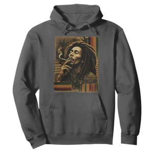 Vintage Marley Guitarist Hoodie Rastaman Rastafari Music Vibes Only Rasta Jamaica Reggae TS10 Dark Heather Print Your Wear