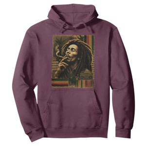 Vintage Marley Guitarist Hoodie Rastaman Rastafari Music Vibes Only Rasta Jamaica Reggae TS10 Maroon Print Your Wear