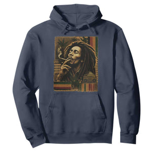 Vintage Marley Guitarist Hoodie Rastaman Rastafari Music Vibes Only Rasta Jamaica Reggae TS10 Navy Print Your Wear