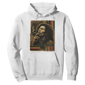 Vintage Marley Guitarist Hoodie Rastaman Rastafari Music Vibes Only Rasta Jamaica Reggae TS10 White Print Your Wear