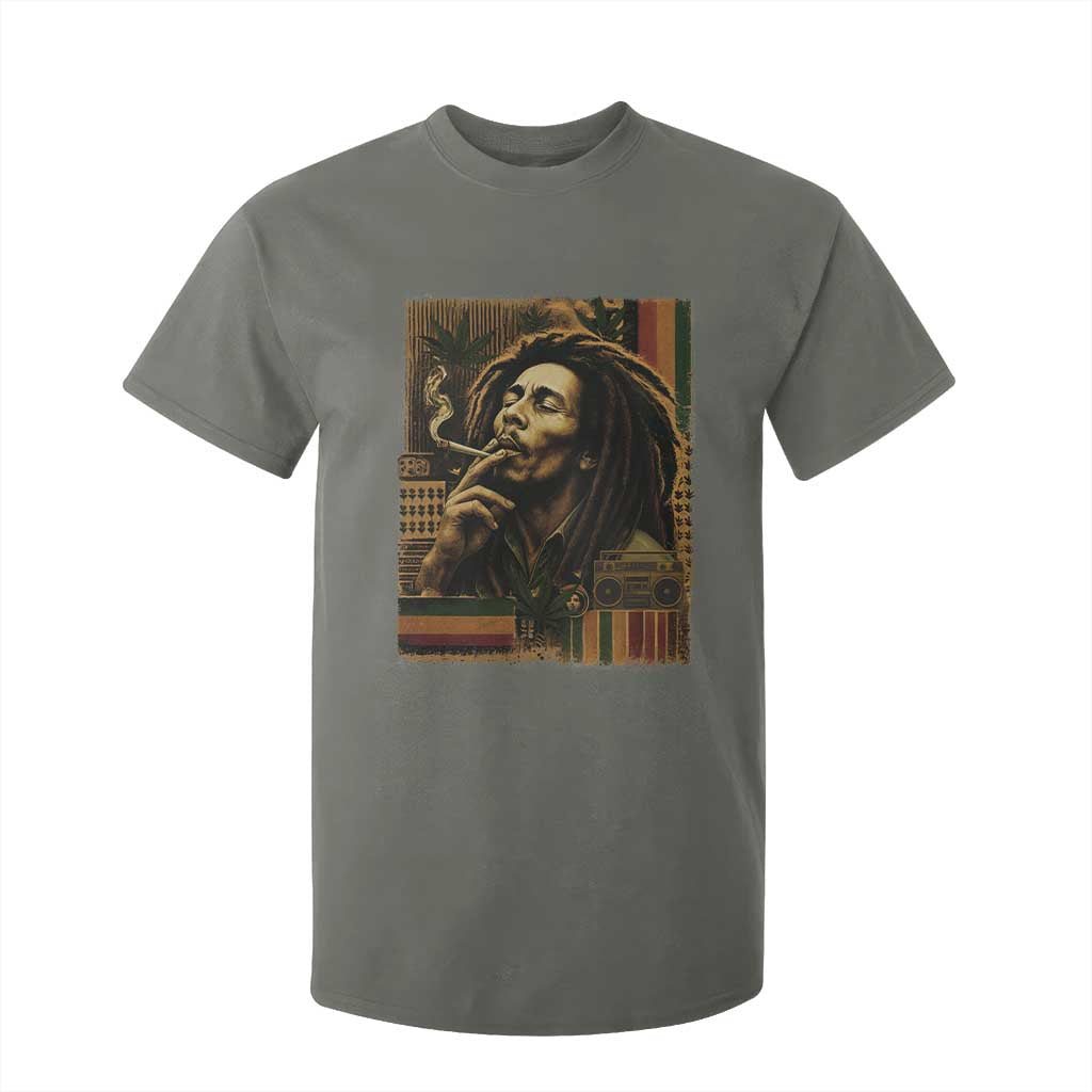 Vintage Marley Guitarist T Shirt For Kid Rastaman Rastafari Music Vibes Only Rasta Jamaica Reggae TS10 Military Green Print Your Wear