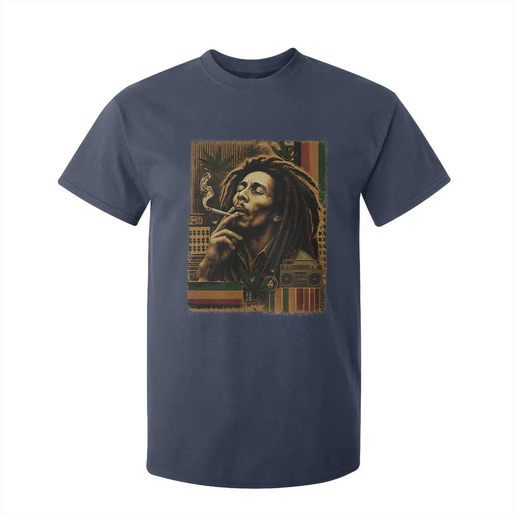 Vintage Marley Guitarist T Shirt For Kid Rastaman Rastafari Music Vibes Only Rasta Jamaica Reggae TS10 Navy Print Your Wear