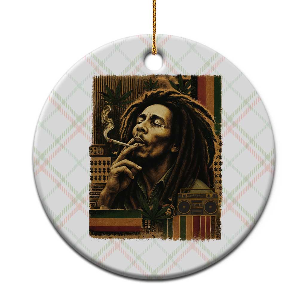 Vintage Marley Guitarist Ceramic Ornament Rastaman Rastafari Music Vibes Only Rasta Jamaica Reggae TS10 1pc Christmas Plaid Print Your Wear