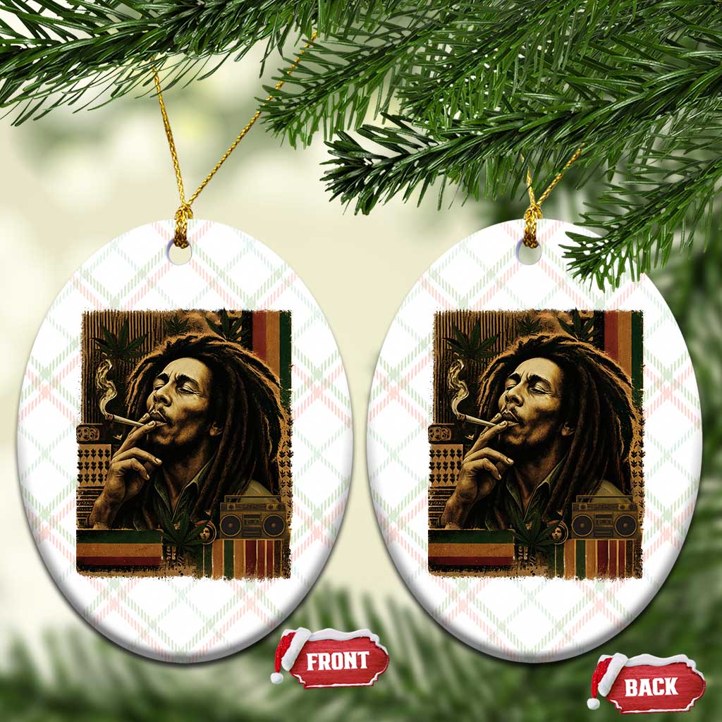 Vintage Marley Guitarist Ceramic Ornament Rastaman Rastafari Music Vibes Only Rasta Jamaica Reggae TS10 Print Your Wear
