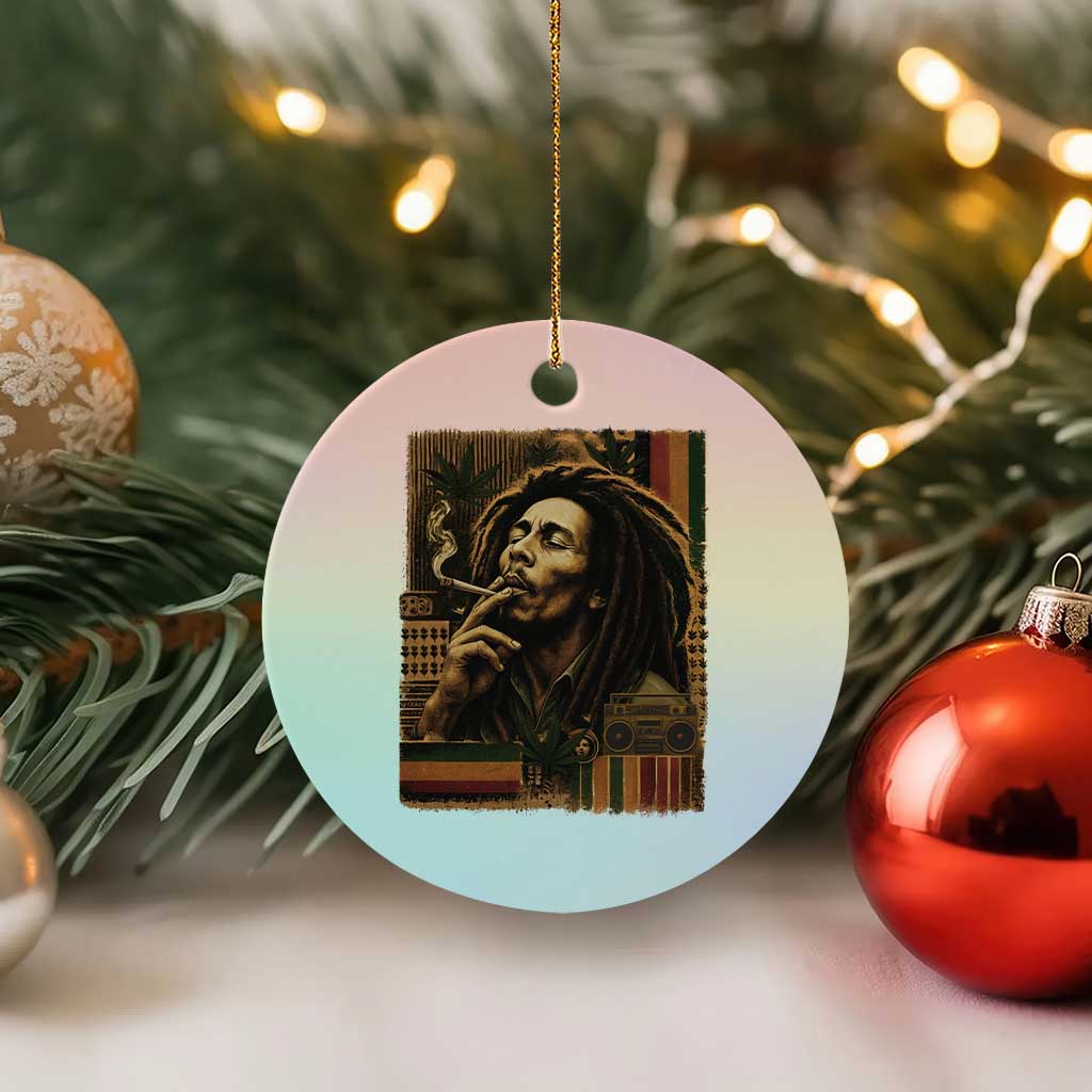 Vintage Marley Guitarist Ceramic Ornament Rastaman Rastafari Music Vibes Only Rasta Jamaica Reggae TS10 1pc Pastel Print Your Wear