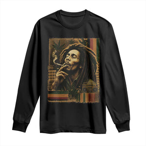 Vintage Marley Guitarist Long Sleeve Shirt Rastaman Rastafari Music Vibes Only Rasta Jamaica Reggae TS10 Black Print Your Wear