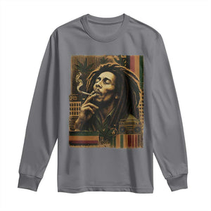 Vintage Marley Guitarist Long Sleeve Shirt Rastaman Rastafari Music Vibes Only Rasta Jamaica Reggae TS10 Charcoal Print Your Wear