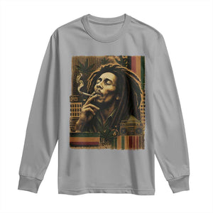 Vintage Marley Guitarist Long Sleeve Shirt Rastaman Rastafari Music Vibes Only Rasta Jamaica Reggae TS10 Sport Gray Print Your Wear