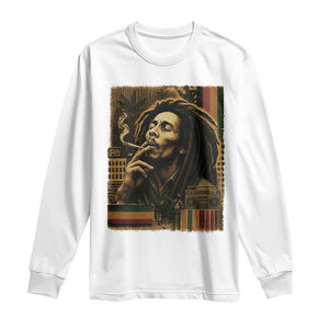 Vintage Marley Guitarist Long Sleeve Shirt Rastaman Rastafari Music Vibes Only Rasta Jamaica Reggae TS10 White Print Your Wear
