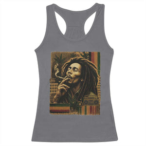 Vintage Marley Guitarist Racerback Tank Top Rastaman Rastafari Music Vibes Only Rasta Jamaica Reggae TS10 Charcoal Print Your Wear