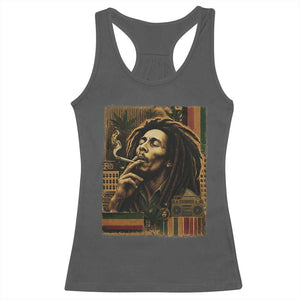 Vintage Marley Guitarist Racerback Tank Top Rastaman Rastafari Music Vibes Only Rasta Jamaica Reggae TS10 Dark Heather Print Your Wear