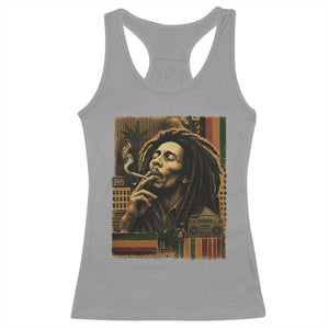 Vintage Marley Guitarist Racerback Tank Top Rastaman Rastafari Music Vibes Only Rasta Jamaica Reggae TS10 Sport Gray Print Your Wear