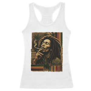 Vintage Marley Guitarist Racerback Tank Top Rastaman Rastafari Music Vibes Only Rasta Jamaica Reggae TS10 White Print Your Wear