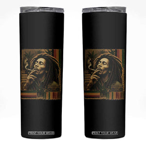 Vintage Marley Guitarist Skinny Tumbler Rastaman Rastafari Music Vibes Only Rasta Jamaica Reggae TS10 Black Print Your Wear