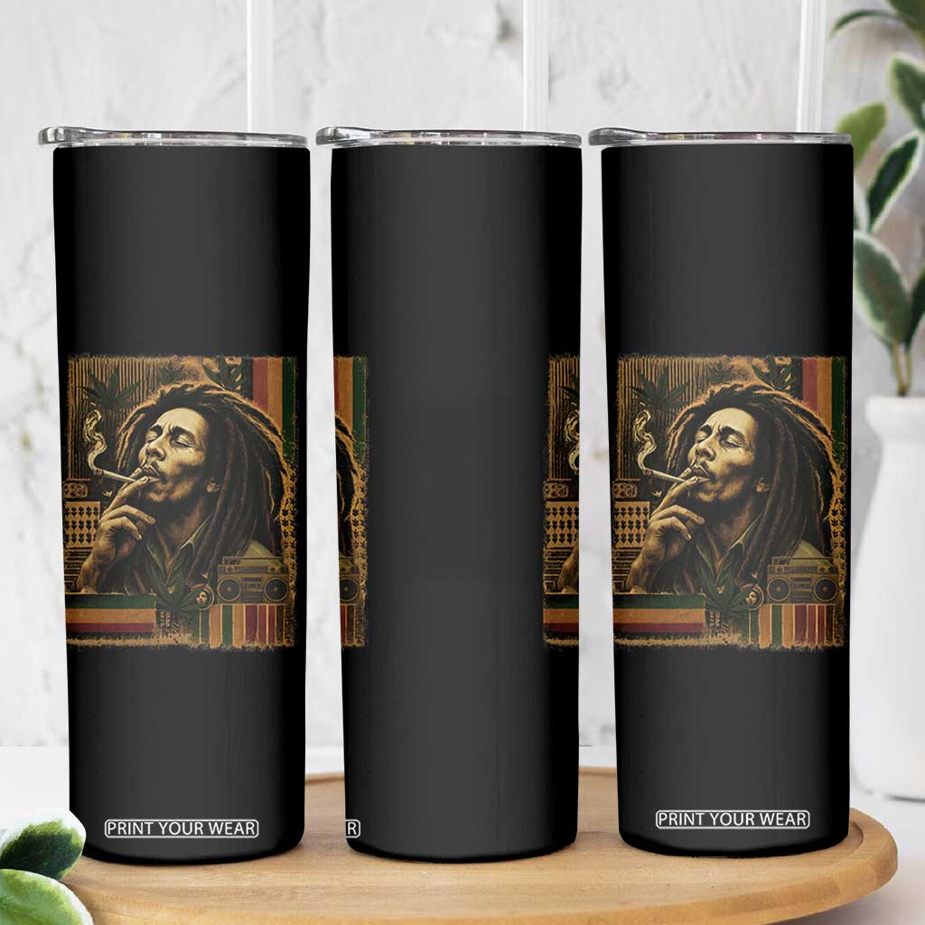 Vintage Marley Guitarist Skinny Tumbler Rastaman Rastafari Music Vibes Only Rasta Jamaica Reggae TS10 Print Your Wear