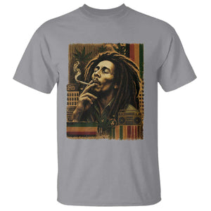 Vintage Marley Guitarist T Shirt Rastaman Rastafari Music Vibes Only Rasta Jamaica Reggae TS10 Sport Gray Print Your Wear