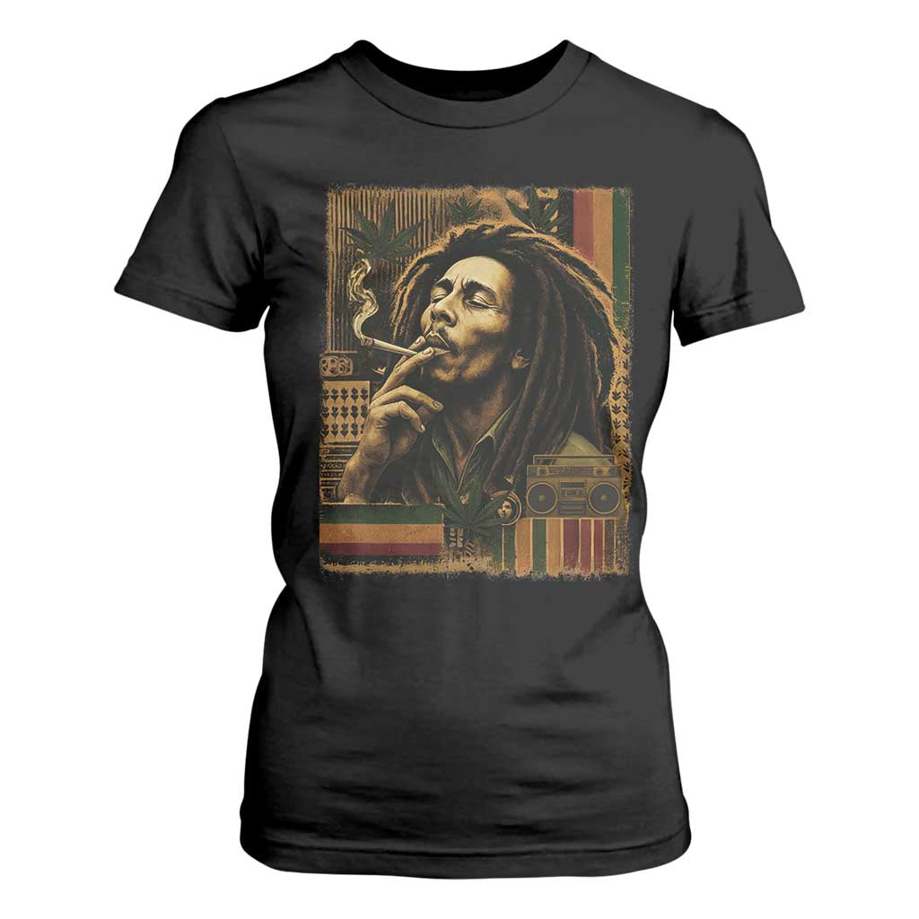 Vintage Marley Guitarist T Shirt For Women Rastaman Rastafari Music Vibes Only Rasta Jamaica Reggae TS10 Black Print Your Wear