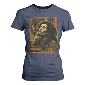 Vintage Marley Guitarist T Shirt For Women Rastaman Rastafari Music Vibes Only Rasta Jamaica Reggae TS10 Navy Print Your Wear