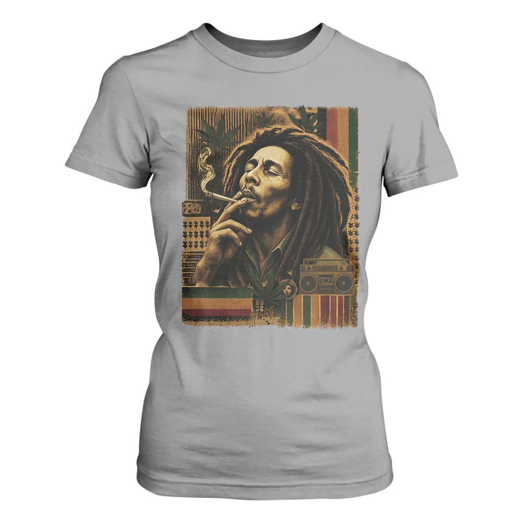 Vintage Marley Guitarist T Shirt For Women Rastaman Rastafari Music Vibes Only Rasta Jamaica Reggae TS10 Sport Gray Print Your Wear