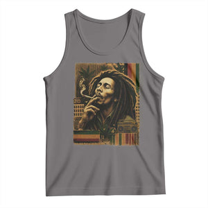Vintage Marley Guitarist Tank Top Rastaman Rastafari Music Vibes Only Rasta Jamaica Reggae TS10 Deep Heather Print Your Wear