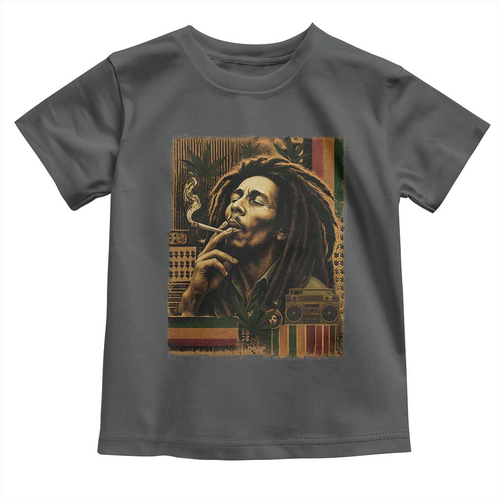 Vintage Marley Guitarist Toddler T Shirt Rastaman Rastafari Music Vibes Only Rasta Jamaica Reggae TS10 Dark Heather Print Your Wear