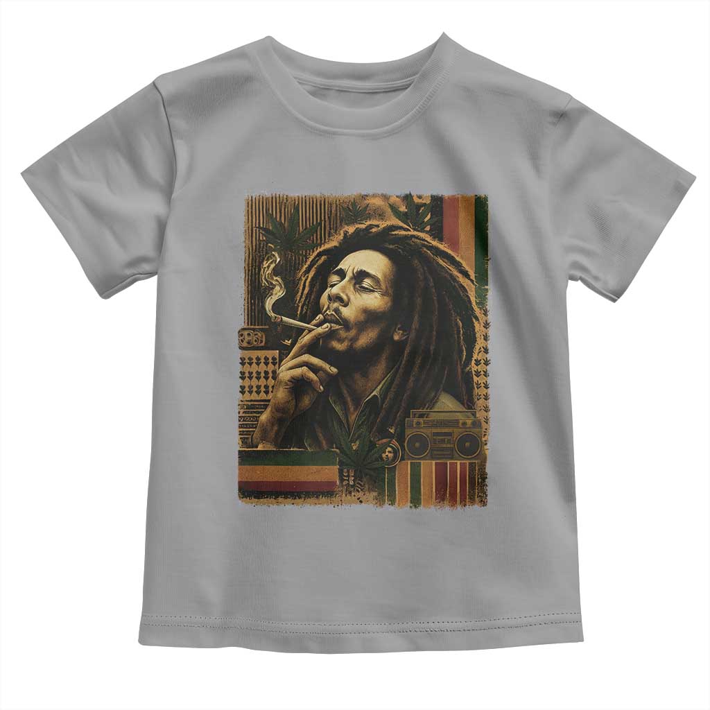 Vintage Marley Guitarist Toddler T Shirt Rastaman Rastafari Music Vibes Only Rasta Jamaica Reggae TS10 Sport Gray Print Your Wear