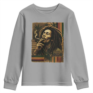 Vintage Marley Guitarist Youth Sweatshirt Rastaman Rastafari Music Vibes Only Rasta Jamaica Reggae TS10 Sport Gray Print Your Wear