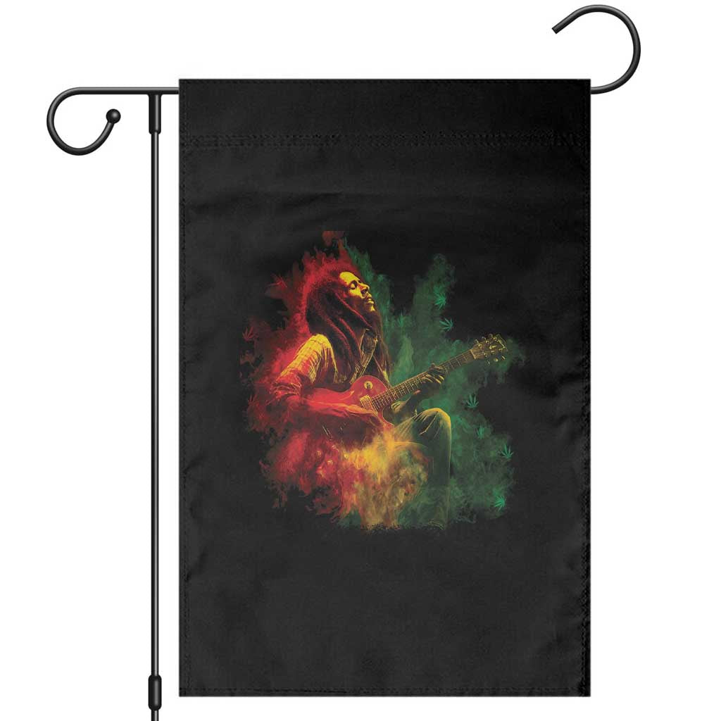 Marley Guitarist Garden Flag Smoke Cannabis Leaf 420 Rastafari Rasta Reggae Music TS10 Black Print Your Wear