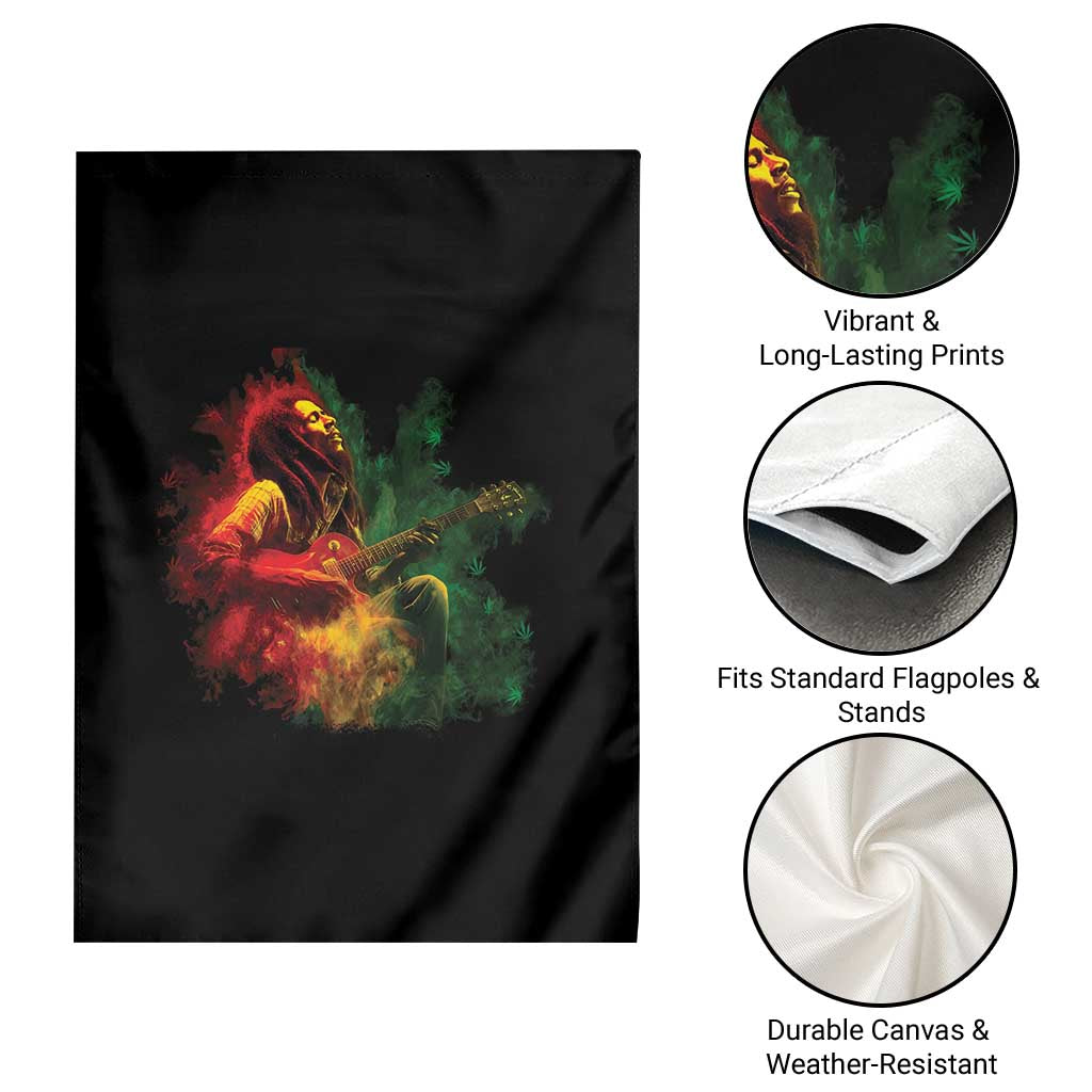 Marley Guitarist Garden Flag Smoke Cannabis Leaf 420 Rastafari Rasta Reggae Music TS10 Print Your Wear
